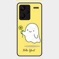 Ghost With Flower Glass Case Cover For Redmi Note 13 Pro Plus 5G