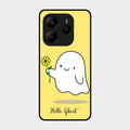 Ghost With Flower Glass Case Cover For Redmi Note 14 5G