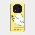 Ghost With Flower Glass Case Cover For Redmi Note 14 Pro 5G