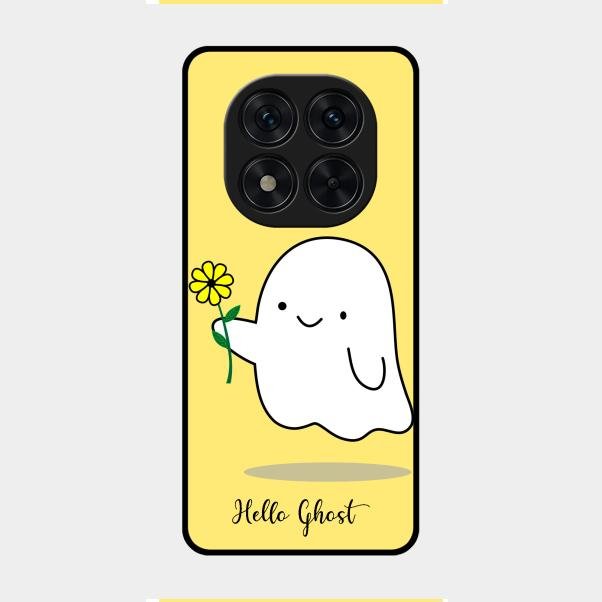 Ghost With Flower Glass Case Cover For Redmi Note 14 Pro 5G