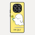Ghost With Flower Glass Case Cover For Redmi Note 15 5G