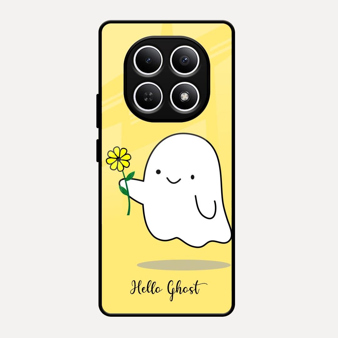 Ghost With Flower Glass Case Cover For Redmi Note 15 5G