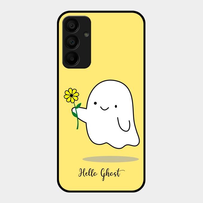 Ghost With Flower Glass Case Cover For Samsung Galaxy A15 5G