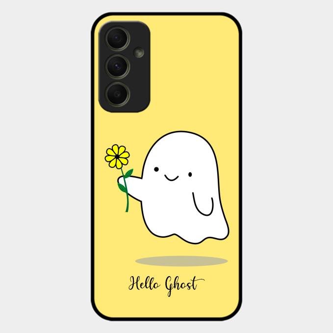 Ghost With Flower Glass Case Cover For Samsung Galaxy A34 5G