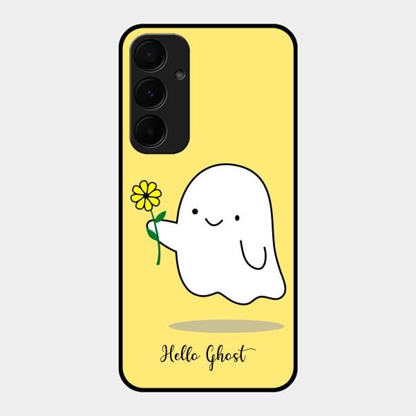 Ghost With Flower Glass Case Cover For Samsung Galaxy A35 5G