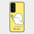 Ghost With Flower Glass Case Cover For Samsung Galaxy A55 5G
