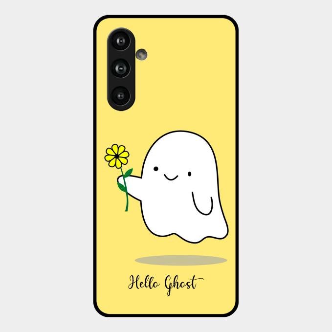 Ghost With Flower Glass Case Cover For Samsung Galaxy M54 5G