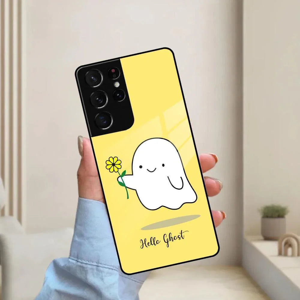 Ghost With Flower Glass Case Cover For Samsung - ShopOnCliQ