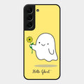Ghost With Flower Glass Case Cover For Samsung Galaxy S22 Plus 5G