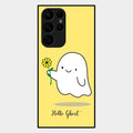 Ghost With Flower Glass Case Cover For Samsung Galaxy S22 Ultra 5G