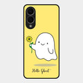 Ghost With Flower Glass Case Cover For Samsung Galaxy S25 Edge 5G