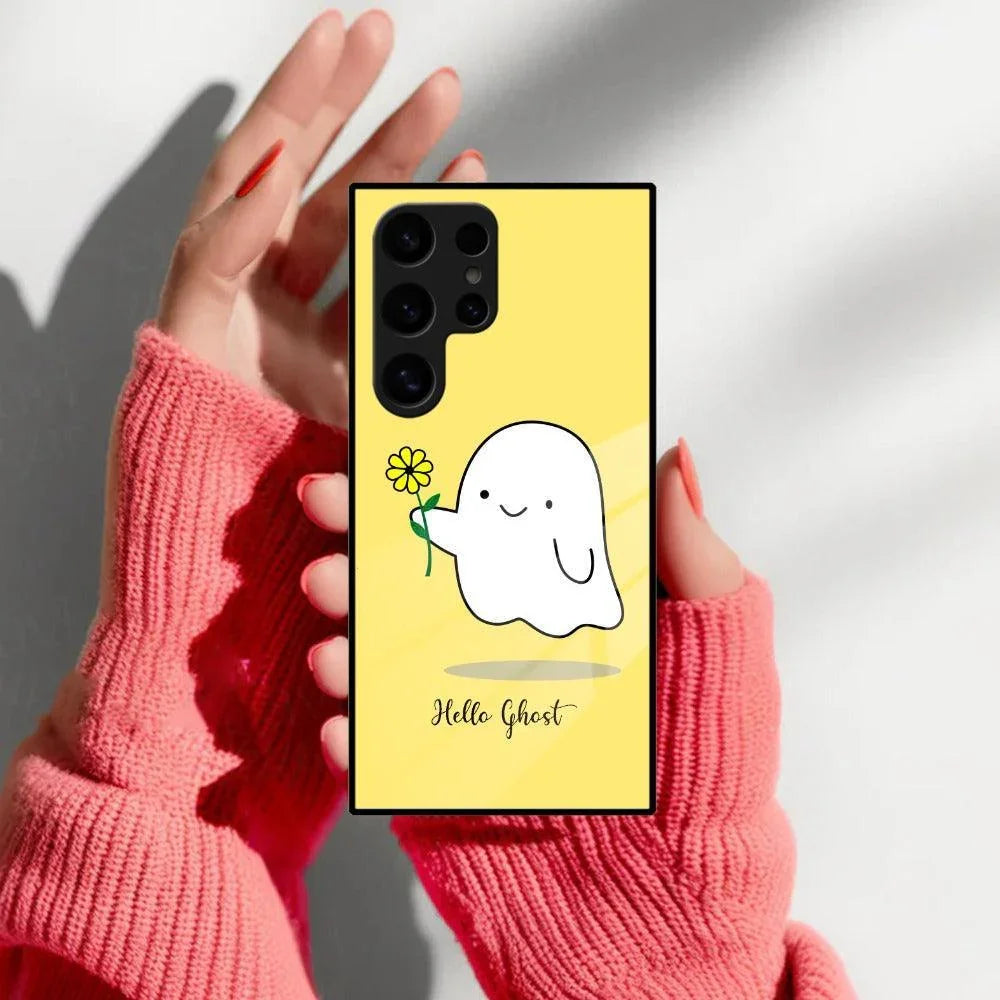 Ghost With Flower Glass Case Cover For Samsung - ShopOnCliQ