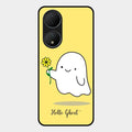 Ghost With Flower Glass Case Cover For Vivo T2 5G