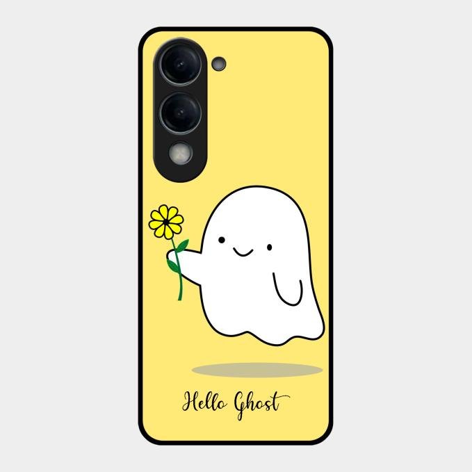 Ghost With Flower Glass Case Cover For Vivo T4 Lite 5G
