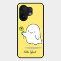 Ghost With Flower Glass Case Cover For Vivo T4 Pro 5G