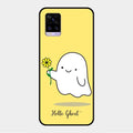 Ghost With Flower Glass Case Cover For Vivo V20