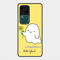 Ghost With Flower Glass Case Cover For Vivo V30 5G