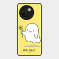 Ghost With Flower Glass Case Cover For Vivo V30E 5G