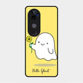 Ghost With Flower Glass Case Cover For Vivo V40 Pro 5G