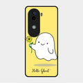 Ghost With Flower Glass Case Cover For Vivo V40E 5G