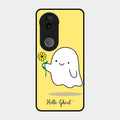 Ghost With Flower Glass Case Cover For Vivo V50 5G