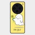 Ghost With Flower Glass Case Cover For Vivo X100 5G
