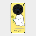 Ghost With Flower Glass Case Cover For Vivo X200 5G