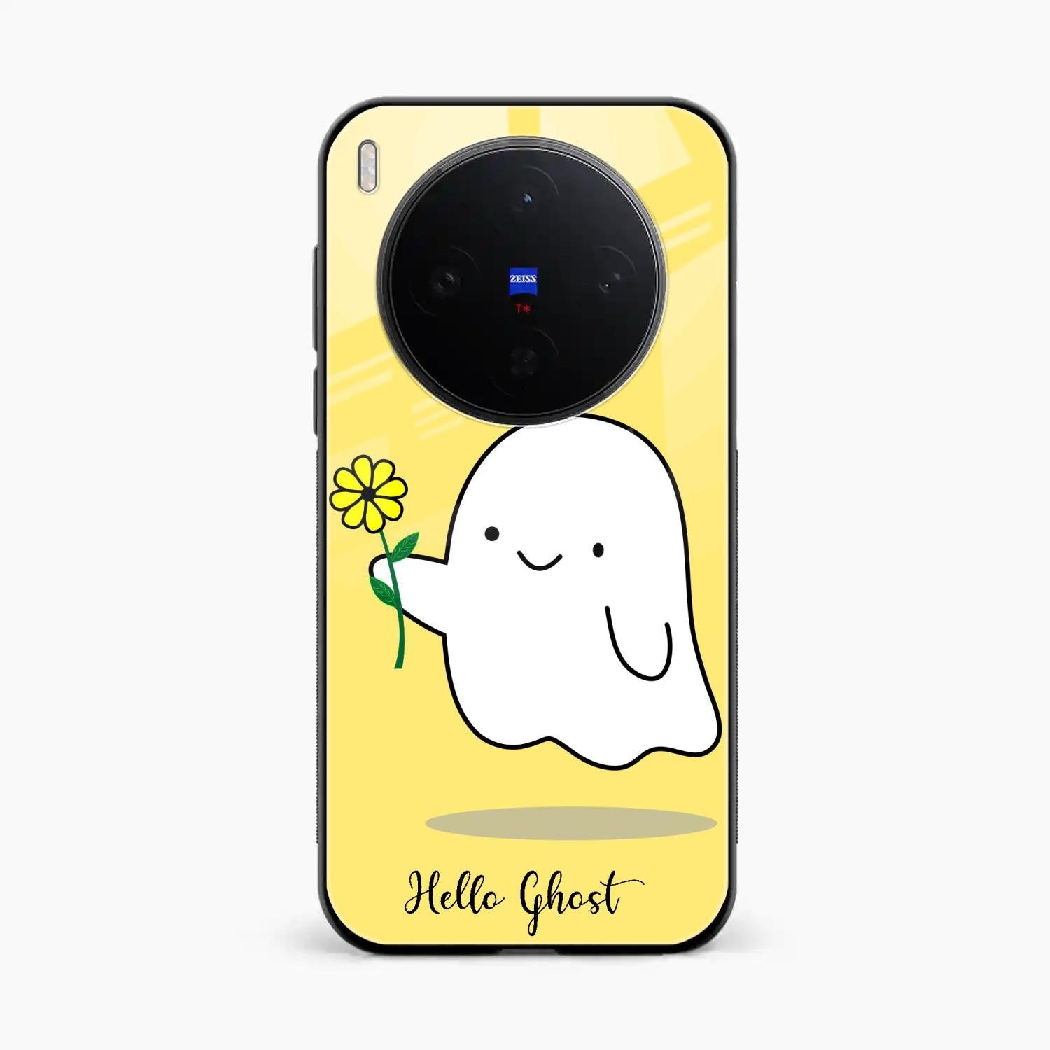 Ghost With Flower Glass Case Cover For Vivo X300 5G