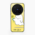Ghost With Flower Glass Case Cover For Vivo X300 Pro 5G
