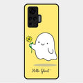 Ghost With Flower Glass Case Cover For Vivo X50 Pro 5G