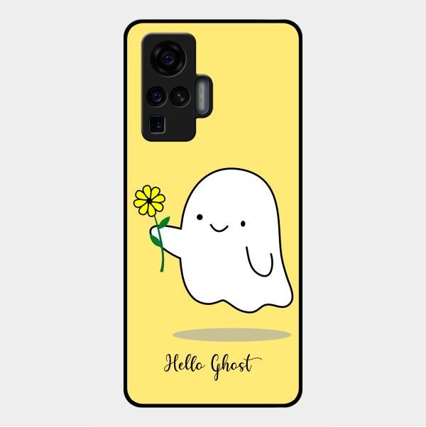 Ghost With Flower Glass Case Cover For Vivo X50 Pro 5G