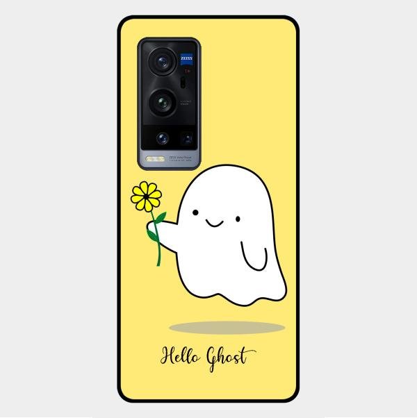 Ghost With Flower Glass Case Cover For Vivo X60 Pro Plus 5G