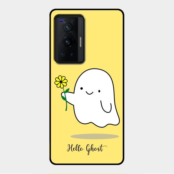 Ghost With Flower Glass Case Cover For Vivo X70 Pro 5G