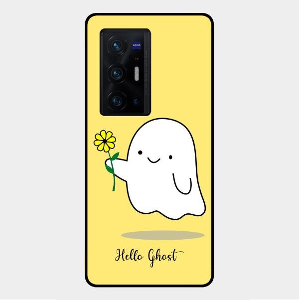 Ghost With Flower Glass Case Cover For Vivo X70 Pro Plus 5G