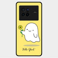 Ghost With Flower Glass Case Cover For Vivo X80 5G