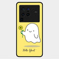 Ghost With Flower Glass Case Cover For Vivo X80 Pro 5G