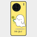 Ghost With Flower Glass Case Cover For Vivo X90 5G