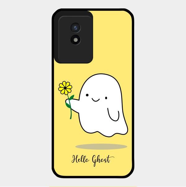 Ghost With Flower Glass Case Cover For Vivo Y02T