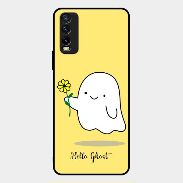 Ghost With Flower Glass Case Cover For Vivo Y20T