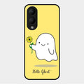 Ghost With Flower Glass Case Cover For Vivo Y28 5G