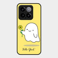 Ghost With Flower Glass Case Cover For Xiaomi 14 5G
