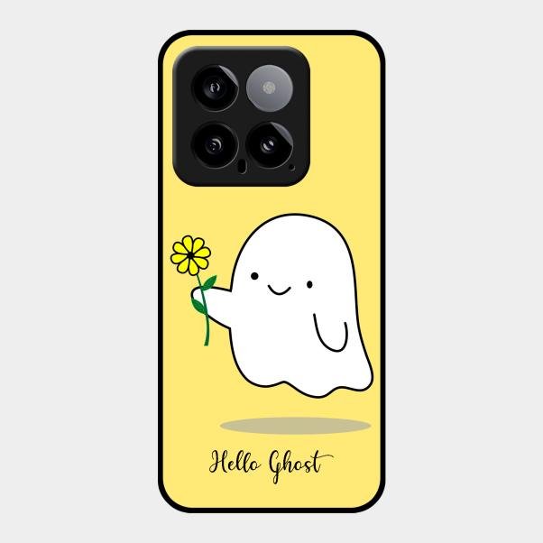 Ghost With Flower Glass Case Cover For Xiaomi 14 5G