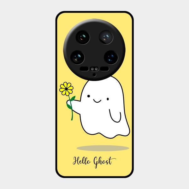 Ghost With Flower Glass Case Cover For Xiaomi 14 Ultra