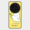 Ghost With Flower Glass Case Cover For Xiaomi 15 Ultra 5G