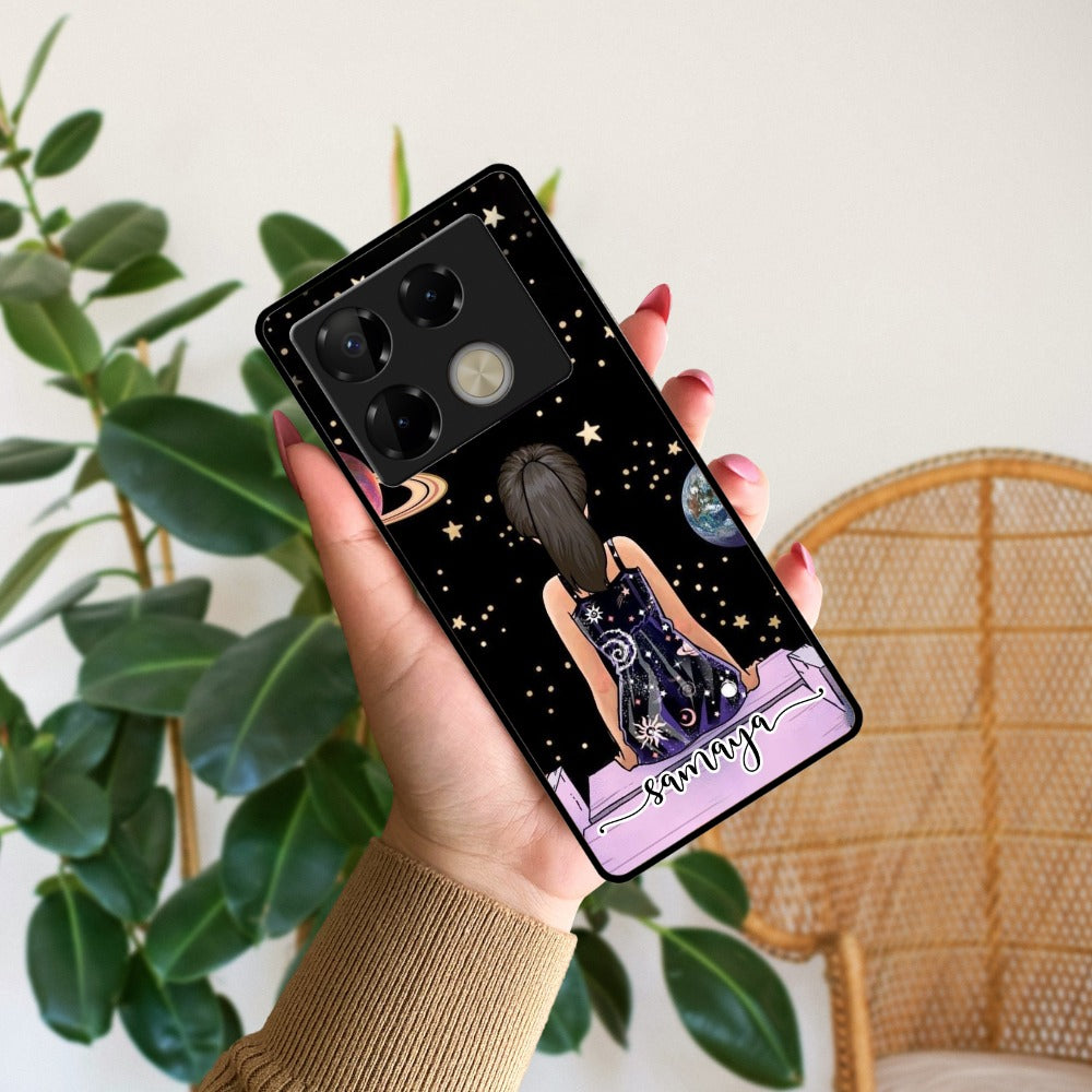 Girl In Universe Customised Glossy Metal Case Cover For Infinix