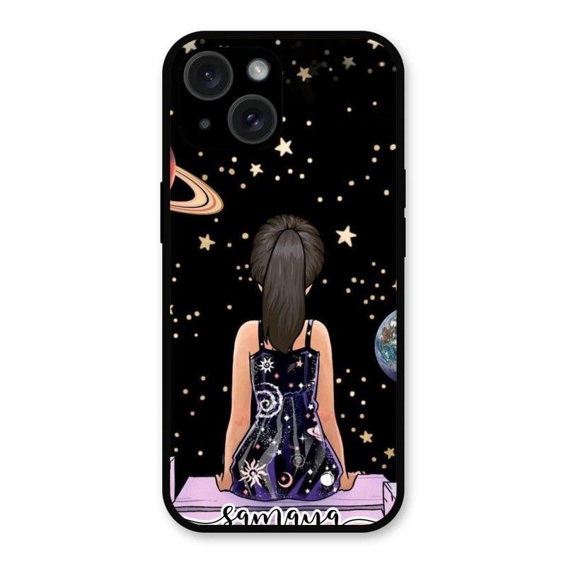 Girl In Universe Customised Glossy Metal Case Cover For iPhone 15 Plus