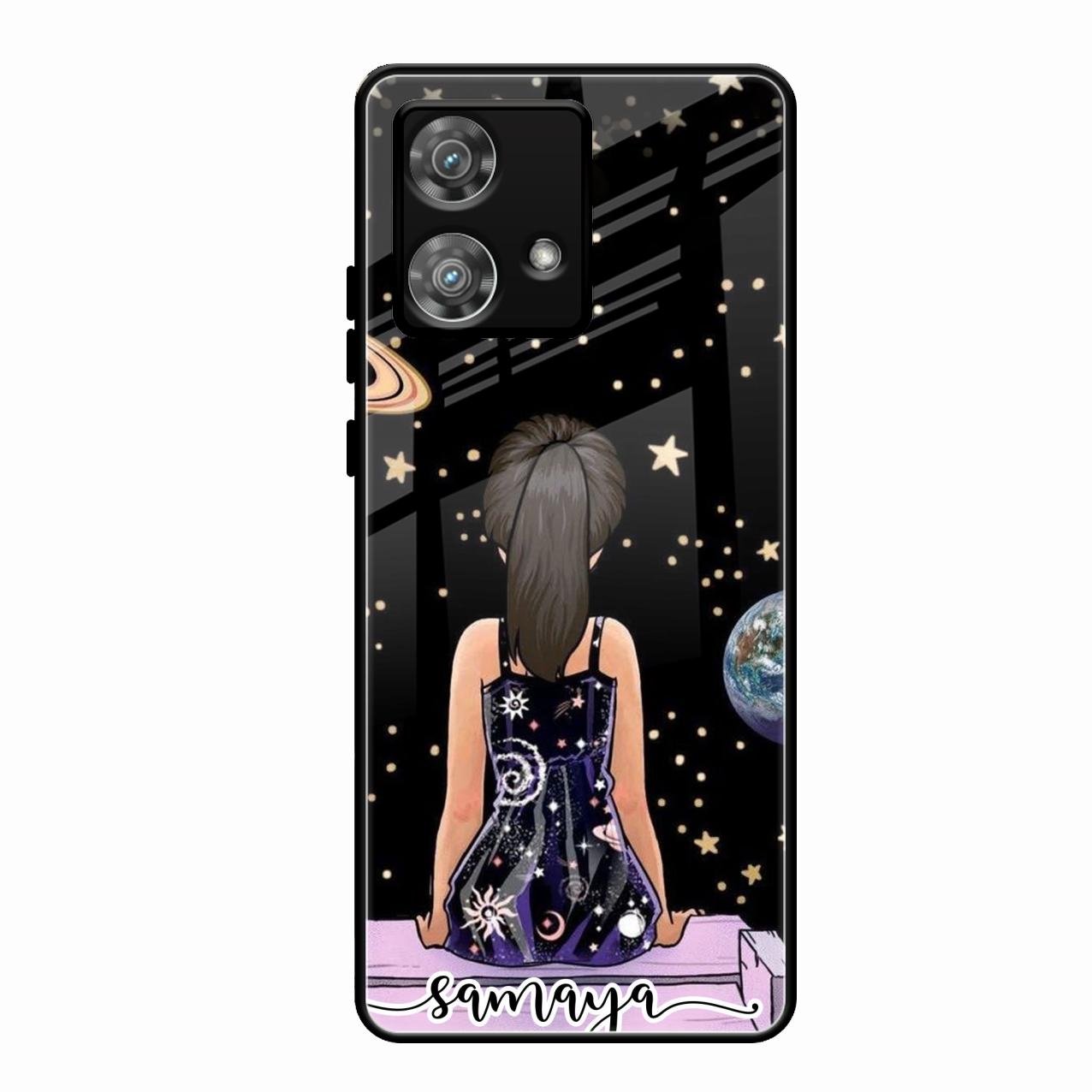 Girl In Universe Customised Glossy Metal Case Cover For Motorola Edge 40 5G