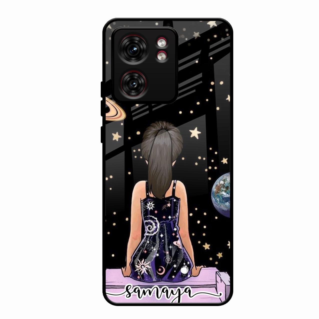 Girl In Universe Customised Glossy Metal Case Cover For Motorola Edge 40