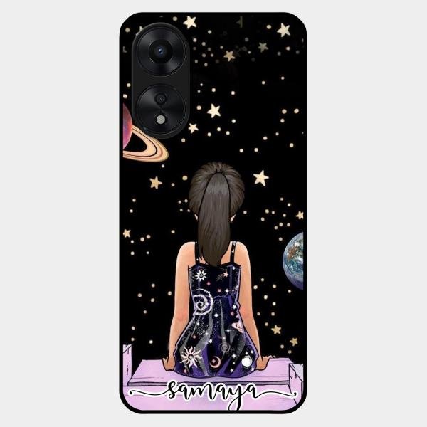 Girl In Universe Customised Glossy Metal Case Cover For Oppo A78 5G