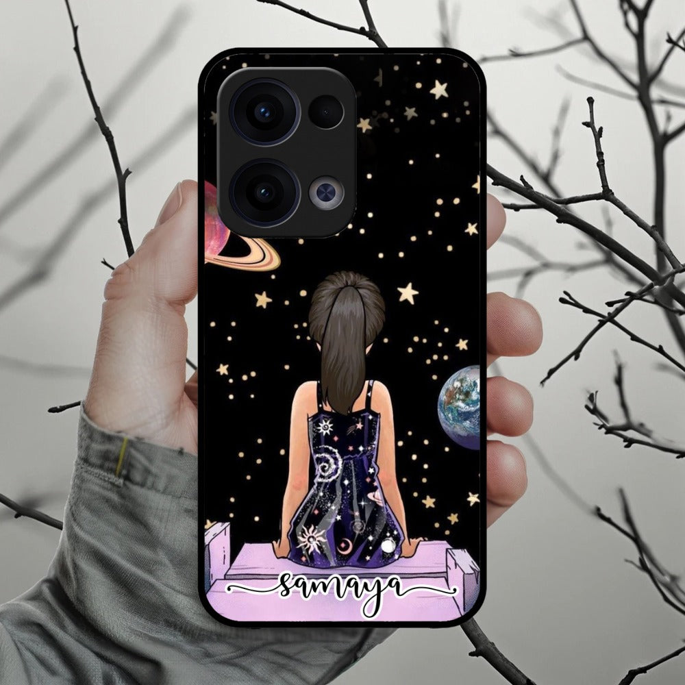 Girl In Universe Customised Glossy Metal Case Cover For Oppo